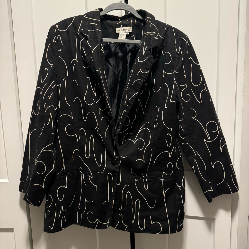 Vintage Newport News Abstract Squiggle Blazer Size 14